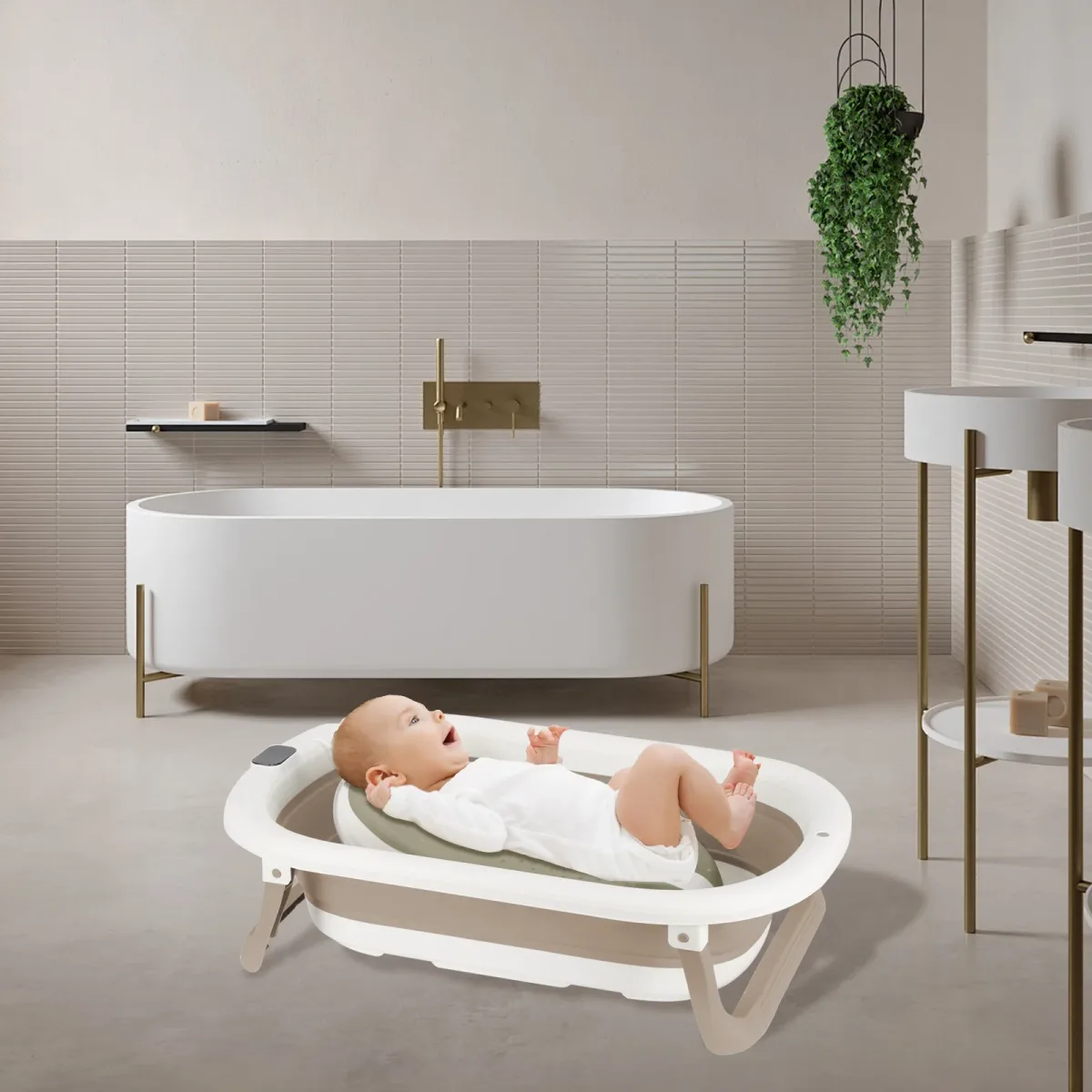 Baignoire pliable bébé avec thermomètre digital