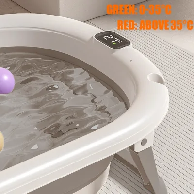 Baignoire pliable bébé avec thermomètre digital – image 3