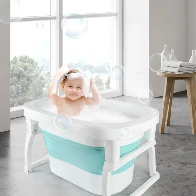 Baignoire pliable pour bébé avec pieds surélevés – image 3