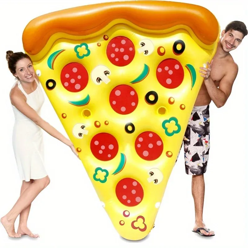 Bouée gonflable tranche de pizza avec porte-gobelets