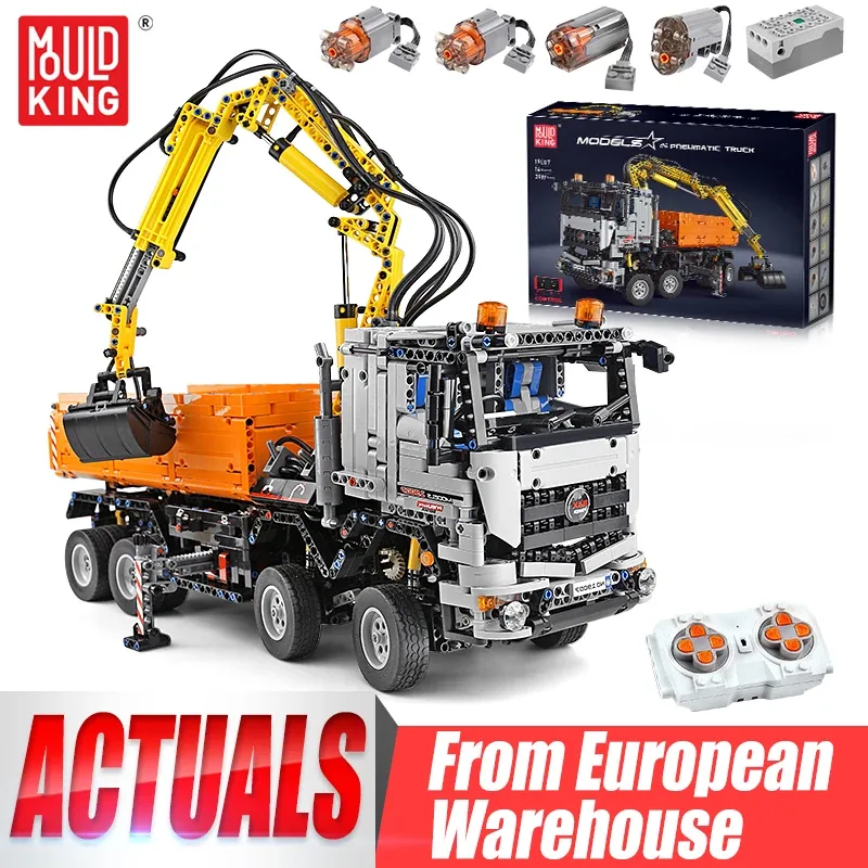 Camion pneumatique motorisé en blocs de construction