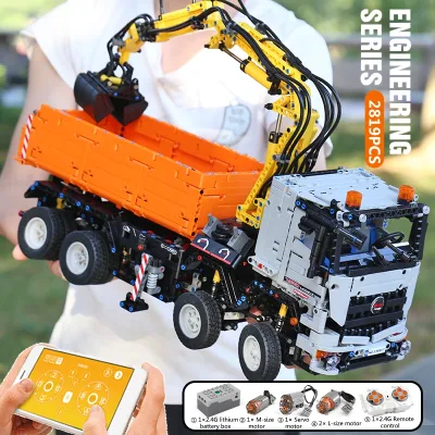 Camion pneumatique motorisé en blocs de construction – image 3