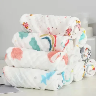Carrés en gaze de coton pour bébé, 6 couches – image 2