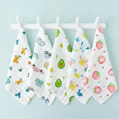 Carrés en gaze de coton pour bébé, 6 couches – image 3