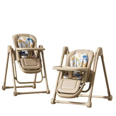 Chaise haute enfant 2 en 1, siège réglable en métal