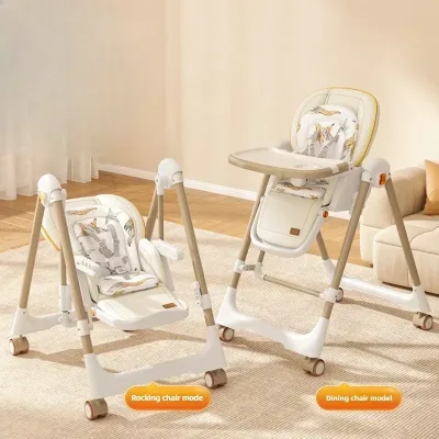 Chaise haute pliable convertible en chaise à bascule – image 3