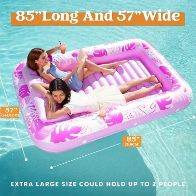Flotteur de piscine gonflable rose pour bronzer – image 3