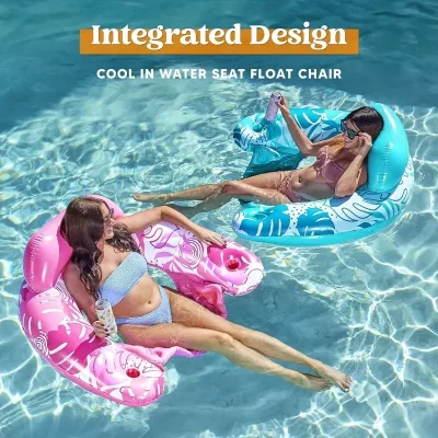 Lot de 2 chaises gonflables de piscine en PVC – image 2