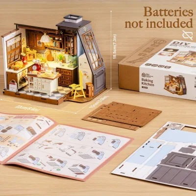 Maquette de cuisine de pâtisserie miniature en bois – image 2