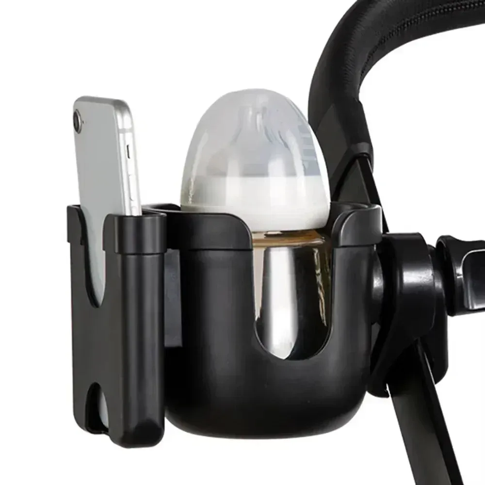 Porte-gobelet de poussette noir en plastique