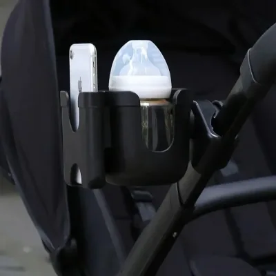 Porte-gobelet de poussette noir en plastique – image 3