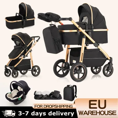 Poussette pliable 3 en 1 pour voyage
