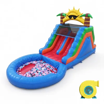 Structure gonflable aquatique avec toboggan en PVC