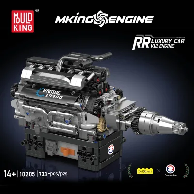 Voiture de luxe motorisée en briques, moteur V12 – image 3
